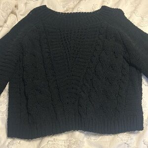 Francesca’s Black Cable Knit Sweater